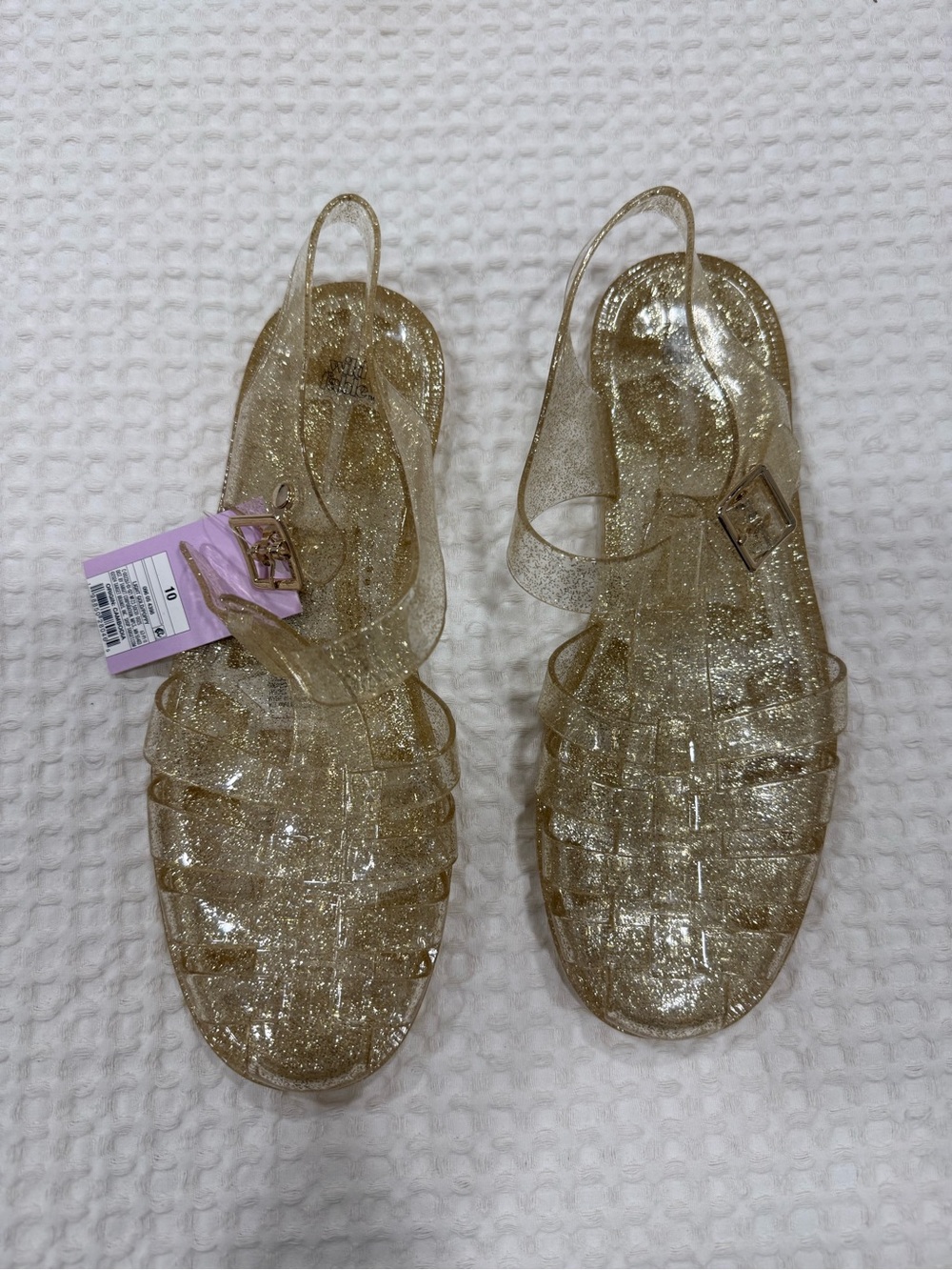 wild fable Clear Sandals with Gold Glitter
